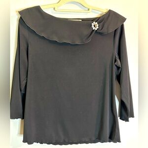 CLOTHING CO. by Notations Womens Blouse Size Large Black